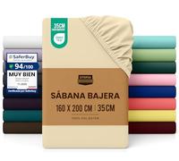 Utopia Bedding Sabana Bajera 160x200 - Beige - Certificado Oeko Tex - Bolsillo Profundo - Microfibra de Poliéster Cepillado (Cama 160)