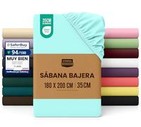 Utopia Bedding Sabana Bajera 180x200 - Azul SPA - Certificado Oeko Tex - Bolsillo Profundo - Microfibra de Poliéster Cepillado (Cama 180)