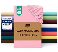 Utopia Bedding Sabana Bajera 180x200 - Rosa - Certificado Oeko Tex - Bolsillo Profundo - Microfibra de Poliéster Cepillado (Cama 180)
