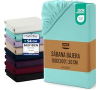 Utopia Bedding Sabana Bajera 180x200x30 cm - Azul SPA - Bolsillo Profundo - Microfibra de Poliéster Cepillado (Cama 180)
