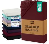 Utopia Bedding Sabana Bajera 180x200x30 cm - Borgoña - (Cama 180)