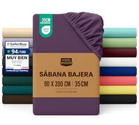 Utopia Bedding Sabana Bajera 90x200 - Púrpura - Certificado Oeko Tex - Bolsillo Profundo - Microfibra Cepillada (Cama 90)