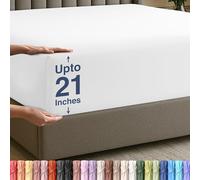Utopia Bedding Sábana Bajera con Esquinas Profundas tamaño Queen, Bolsillo extraprofundo, se Adapta a colchones de hasta 21 Pulgadas, Suave, Transpirable y cómoda, Resistente al Encogimiento y a la