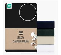 Utopia Bedding - Sábana Bajera de Jersey - Polialgodón - Bolsillo Profundo de 25 cm (180 x 200 cm, Negro)