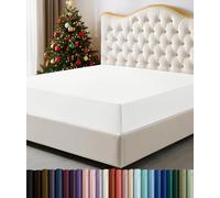 Utopia Bedding Sábana Bajera King Size, Bolsillo Profundo, cómoda Microfibra de fácil Cuidado, Solo 1 sábana Ajustable (Blanco)