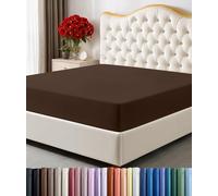 Utopia Bedding Sábana Bajera tamaño King, Bolsillo Profundo, Microfibra Suave, Resistente al Encogimiento y a la decoloración, fácil Cuidado, Solo 1 sábana Bajera (marrón)