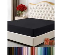 Utopia Bedding Sábana Bajera tamaño King, Bolsillo Profundo, Microfibra Suave, Resistente al Encogimiento y a la decoloración, fácil Cuidado, Solo 1 sábana Bajera (Negro)
