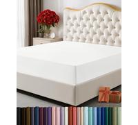 Utopia Bedding Sábana Bajera tamaño matrimonial, Bolsillo Profundo, Microfibra Suave, Resistente al Encogimiento y a la decoloración, de fácil Cuidado, Solo 1 sábana Bajera (Blanco)