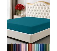Utopia Bedding Sábana Bajera tamaño Queen, Bolsillo Profundo, Microfibra Suave, Resistente al Encogimiento y a la decoloración, fácil Cuidado, Solo 1 sábana Bajera (Azul Mezclilla)