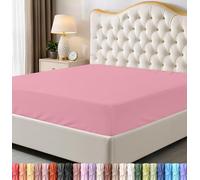 Utopia Bedding Sábana Bajera tamaño Queen, Bolsillo Profundo, Microfibra Suave, Resistente al Encogimiento y a la decoloración, fácil Cuidado, Solo 1 sábana Bajera (Rosa)
