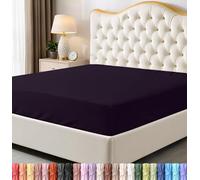 Utopia Bedding Sábana Bajera tamaño Queen, Bolsillo Profundo, Microfibra Suave, Resistente al Encogimiento y a la decoloración, fácil Cuidado, Solo 1 sábana Bajera (Morado)