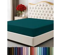 Utopia Bedding Sábana Bajera tamaño Queen, Bolsillo Profundo, Microfibra Suave, Resistente al Encogimiento y a la decoloración, fácil Cuidado, Solo 1 sábana Bajera (Verde Azulado)