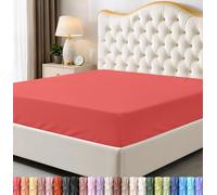 Utopia Bedding Sábana Bajera tamaño Queen, Bolsillo Profundo, Microfibra Suave, Resistente al Encogimiento y a la decoloración, fácil Cuidado, Solo 1 sábana Bajera (Coral)