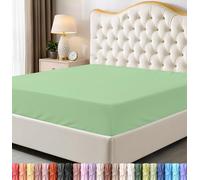 Utopia Bedding Sábana Bajera tamaño Queen, Bolsillo Profundo, Microfibra Suave, Resistente al Encogimiento y a la decoloración, fácil Cuidado, Solo 1 sábana Bajera (Verde Salvia)