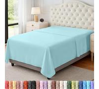 Utopia Bedding Sábana encimera - 1 Paquete (Individual, Azul SPA) - Tela de Microfibra cepillada Suave - Sábana Superior Resistente al Encogimiento y a la decoloración - Sábana de Cama de fácil
