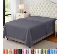 Utopia Bedding Sábana encimera de Microfibra Suave cepillada, no Encoge, no destiñe, fácil de Limpiar, Solo 1 sábana Bajera, tamaño Doble, Color Gris