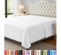 Utopia Bedding Sábana encimera - Tela de Microfibra cepillada Suave - Sábana Superior Resistente al Encogimiento y a la decoloración - Fácil Cuidado - 1 sábana encimera (matrimonial, Blanco)