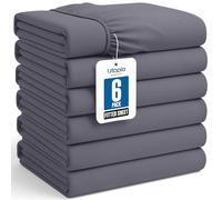 Utopia Bedding Twin Fitted Sheets - Bulk Pack of 6 Bottom Sheets - Soft Brushed Microfiber - Deep Pockets - Shrinkage & Fade Resistant - Easy Care (Grey)