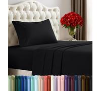 Utopia Bedding Twin Sheet Set - 3 Piece Bed Sheets for Twin Size Bed, Soft and Breathable Microfiber, Includes 1 Fitted Sheet, 1 Flat Sheet and 1 Pillowcase (Black)