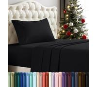 Utopia Bedding Twin Sheet Set - 3 Piece Bed Sheets for Twin Size Bed, Soft and Breathable Microfiber, Includes 1 Fitted Sheet, 1 Flat Sheet and 1 Pillowcase (Black)