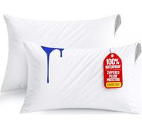 Utopia Bedding Waterproof Pillow Protectors Zippered King Size (2 Pack, White), Zippered Pillowcases, Bed Bug Proof Pillow Encasement Covers 20 x 38 Inches