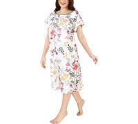 Utopia Care Bata de Hospital para Mujer, Suave, cómoda y Elegante, Blanco Floral, S-M
