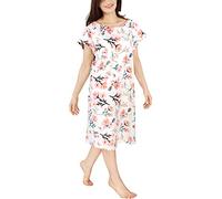 Utopia Care Bata de Hospital para Mujer, Suave, cómoda y Elegante, Floral Peach, L-XL