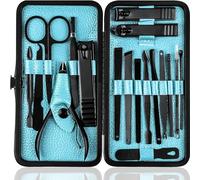 Utopia Care - Kit de manicura para mujeres y hombres, juego de manicura con cortaúñas o kit de uñas que incluye cortaúñas y pies, kit de pedicura de 18 piezas con estuche de viaje, color negro