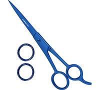 Utopia Care Tijeras de corte de pelo profesional de peluquería (6.5 pulgadas) - acero inoxidable templado hielo con recubrimiento en polvo (Plateado) (Azul, 6.5 pulgadas)