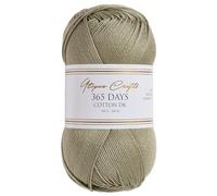 Utopia Crafts 365 Days - Hilo de algodón peinado mercerizado DK para tejer y ganchillo (caqui claro, 100 g)
