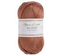 Utopia Crafts 365 Days - Hilo de algodón peinado mercerizado DK para tejer y ganchillo (castaño cálido, 100 g)