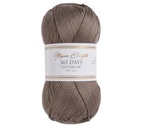 Utopia Crafts 365 Days - Hilo de algodón peinado mercerizado DK para tejer y ganchillo (gris pardo, 100 g)