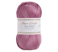 Utopia Crafts 365 Days - Hilo de algodón peinado mercerizado para tejer y ganchillo (malva polvorienta, 100 g)