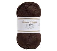 Utopia Crafts 365 Days - Hilo de algodón peinado mercerizado para tejer y ganchillo (marrón chocolate oscuro, 100 g)