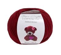Utopia Crafts Amigurumi Cotton DK Yarn for Crochet and Knitting 50% Cotton, 50% Acrylic Blended, 50g (1, Maroon)