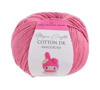 Utopia Crafts Amigurumi Cotton DK Yarn for Crochet and Knitting 50% Cotton, 50% Acrylic Blended, 50g (1, Pale Pink)