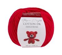 Utopia Crafts Amigurumi Cotton DK Yarn for Crochet and Knitting 50% Cotton, 50% Acrylic Blended, 50g (1, Strong Red)