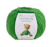 Utopia Crafts Amigurumi Cotton DK Yarn for Crochet and Knitting 50% Cotton, 50% Acrylic Blended, 50g (1, Strong Green)