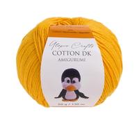Utopia Crafts Amigurumi Cotton DK Yarn for Crochet and Knitting 50% Cotton, 50% Acrylic Blended, 50g (1, Strong Yellow)