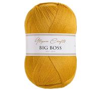 Utopia Crafts Big Boss 400g Hilo Acrílico Punto & Ganchillo - 1200m Ovillo, Lavable Máquina, Certificado Oeko-Tex, para Jerseys, Mantas, Bufandas & Gorros (Amarillo Mostaza)