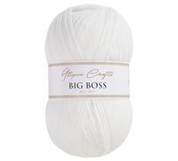 Utopia Crafts Big Boss 400g Hilo Acrílico Punto & Ganchillo - 1200m Ovillo, Lavable Máquina, Certificado Oeko-Tex, para Jerseys, Mantas, Bufandas & Gorros (Blanco Suave)