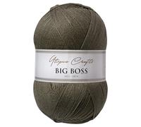 Utopia Crafts Big Boss 400g Hilo Acrílico Punto & Ganchillo - 1200m Ovillo, Lavable Máquina, Certificado Oeko-Tex, para Jerseys, Mantas, Bufandas & Gorros (Caqui Melange)