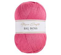 Utopia Crafts Big Boss 400g Hilo Acrílico Punto & Ganchillo - 1200m Ovillo, Lavable Máquina, Certificado Oeko-Tex, para Jerseys, Mantas, Bufandas & Gorros (Rosa)