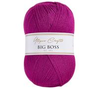 Utopia Crafts Big Boss 400g Hilo Acrílico Punto & Ganchillo - 1200m Ovillo, Lavable Máquina, Certificado Oeko-Tex, para Jerseys, Mantas, Bufandas & Gorros (Magenta Real)