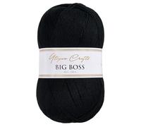 Utopia Crafts Big Boss 400g Hilo Acrílico Punto & Ganchillo - 1200m Ovillo, Lavable Máquina, Certificado Oeko-Tex, para Jerseys, Mantas, Bufandas & Gorros (Negro Profundo)