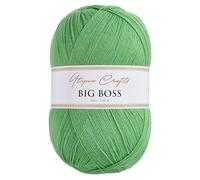 Utopia Crafts Big Boss 400g Hilo Acrílico Punto & Ganchillo - 1200m Ovillo, Lavable Máquina, Certificado Oeko-Tex, para Jerseys, Mantas, Bufandas & Gorros (Verde Hoja)