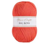 Utopia Crafts Big Boss 400g Hilo Acrílico Punto & Ganchillo - 1200m Ovillo, Lavable Máquina, Certificado Oeko-Tex, para Jerseys, Mantas, Bufandas & Gorros (Rojo Coral)