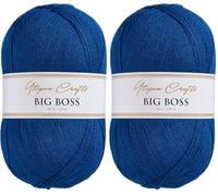 Utopia Crafts Big Boss 400g Knitting & Crochet Yarn 1200m (Navy Blue) (Paquete de 2)