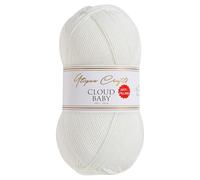 Utopia Crafts Cloud Baby Antipelusas lana bebé acrílica suave para tejer y ganchillo, 100g/250m ovillo DK para mantas ropa y amigurumi, lavable a máquina, OEKO-TEX Standard 100 (Blanco)