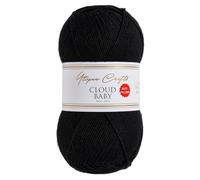Utopia Crafts Cloud Baby Antipelusas lana bebé acrílica suave para tejer y ganchillo, 100g/250m ovillo DK para mantas ropa y amigurumi, lavable a máquina, OEKO-TEX Standard 100 (Negro)